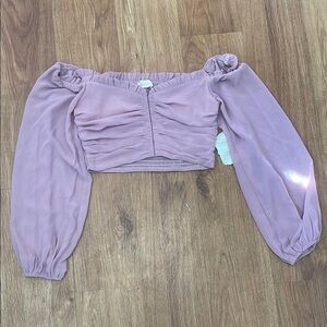 Chic Off-Shoulder Mauve Top